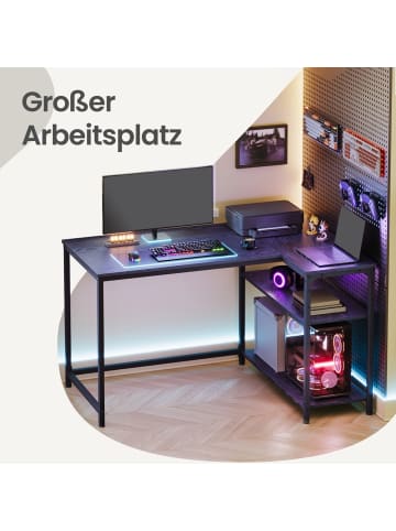 VASAGLE Computertisch Barnet in Schwarz - (B)110 x (H)76 x (T)80 cm