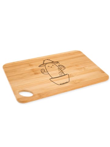 Mr. & Mrs. Panda Holzbrett Kaktus Hut ohne Spruch in Braun