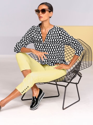 Heine Druckbluse in schwarz-ecru