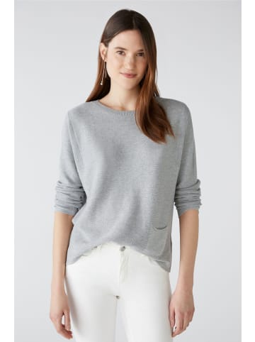 Oui Pullover KEIKO 100% Bio-Baumwolle in light grey