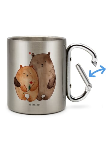 Mr. & Mrs. Panda Kaffeetasse Bären Liebe ohne Spruch in Silber