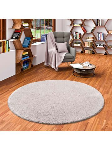 Snapstyle Hochflor-Teppich Palace Rund in grau