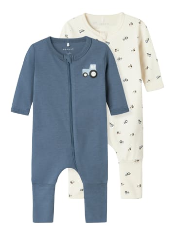 name it 2er Pack Schlafstrampler NBMNIGHTSUIT JET TRACTOR in jet stream