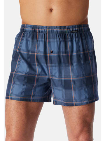 Schiesser Boxershorts Web in Grau / hellblau / rot