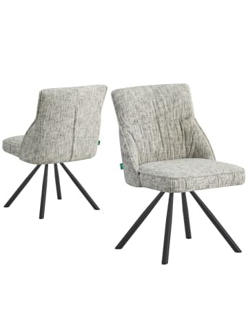 DUBI Möbel 2er-Set: Drehstuhl SERINA  in Hellgrau - (B)61 x (H)81 x  (T)62 cm