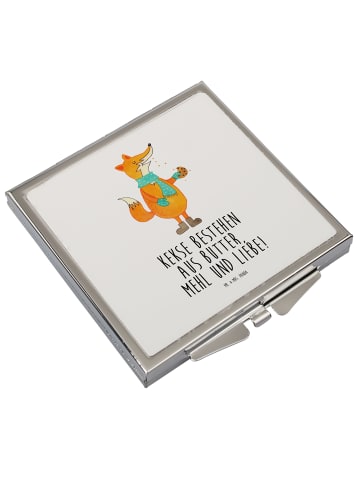 Mr. & Mrs. Panda Handspiegel Fuchs Keks mit Spruch in Weiß