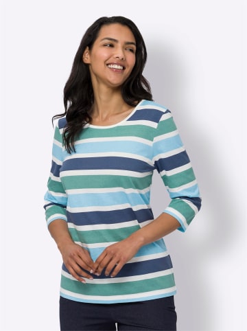 Sieh an! 3/4-Arm-Shirt in ecru-salbei-geringelt