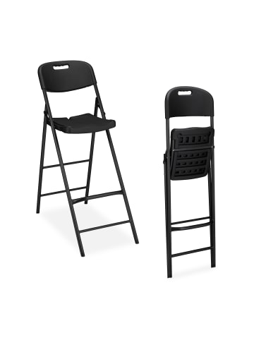 relaxdays 2 x Barhocker in Schwarz - (B)44,5 x (H)118 x (T)82 cm