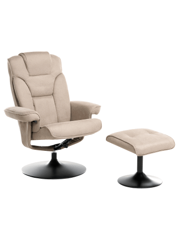 Beliani 2-tlg Fernsehsessel NYKS in Beige/Grau/Schwarz