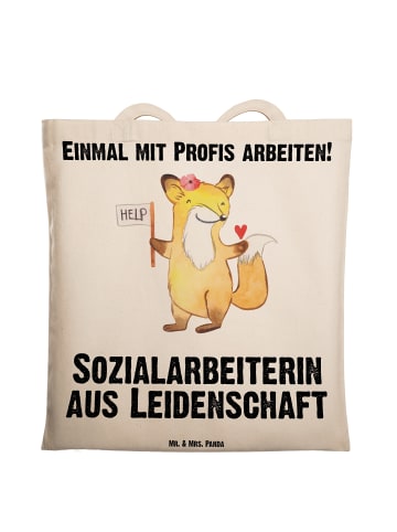 Mr. & Mrs. Panda Schultertasche Sozialarbeiterin Leidenschaft mi... in Creme