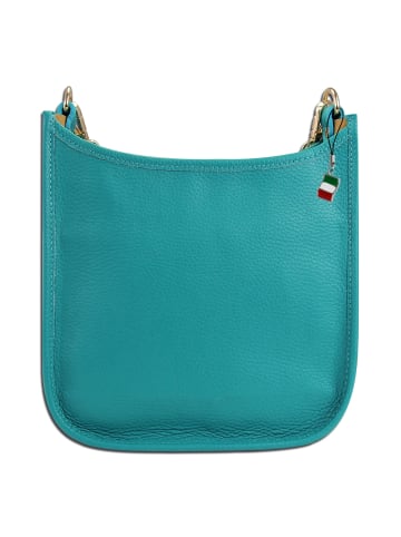 Florence Leder Umhängetasche, Citytasche Florence Tasche türkis ca. 22cm