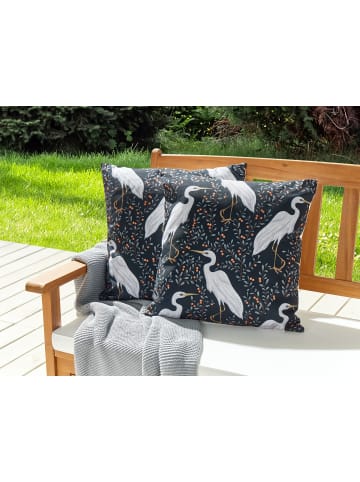 Beliani 2er-Set Gartenkissen PIANAZZO in Schwarz/Weiß/Grau