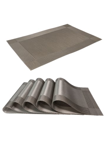 Intirilife 6x Platzset Tischset Untersetzer Matte in Grau
