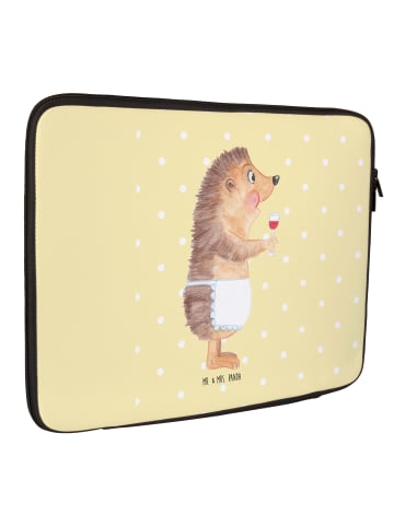 Mr. & Mrs. Panda Laptophülle Igel Wein ohne Spruch in Gelb Pastell
