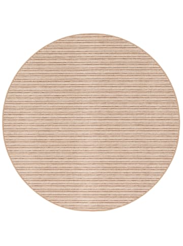 Snapstyle Streifenberber Teppich Marta Rund in Beige