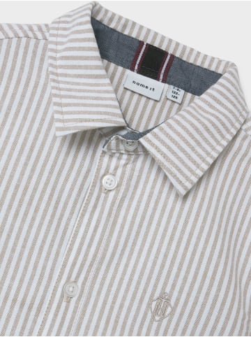 name it Kurzarm-Hemd mit Button-Down-Kragen und Logo in Braun