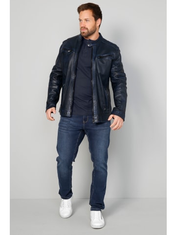 John F. Gee Lederjacke in blau