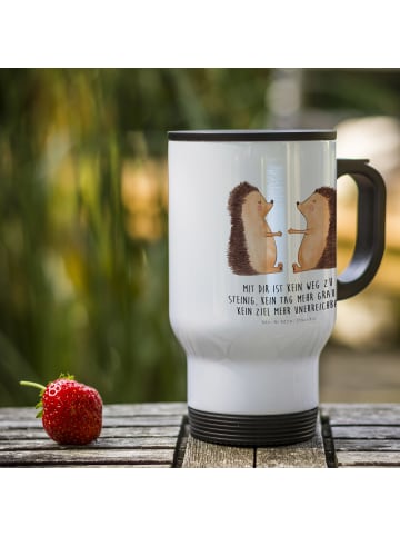 Mr. & Mrs. Panda Kaffeebecher Igel Liebe mit Spruch in Weiß