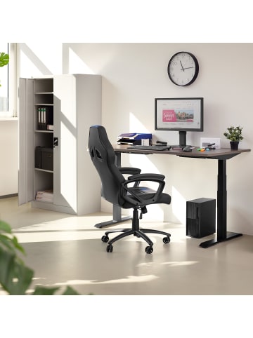 tectake Aktenschrank  180 x 90 x 40 cm, grau
