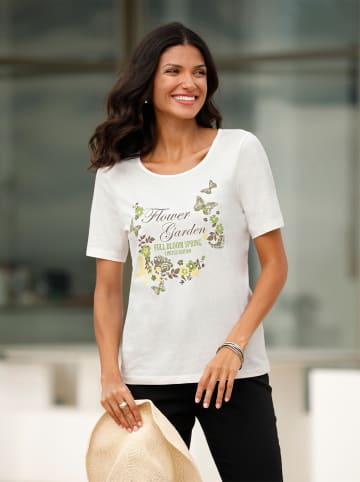 Sieh an! Kurzarm-Shirt in ecru-lindgrün