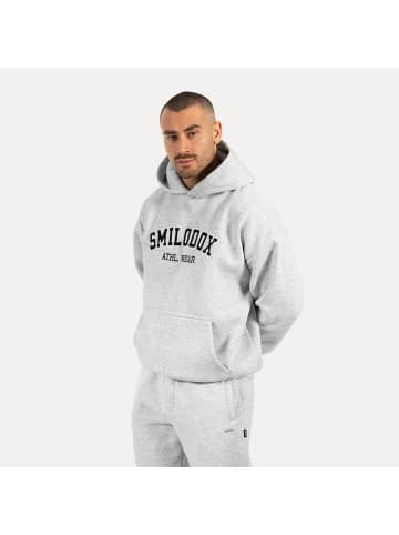 SMILODOX Hoodie Kayson in Grau Melange