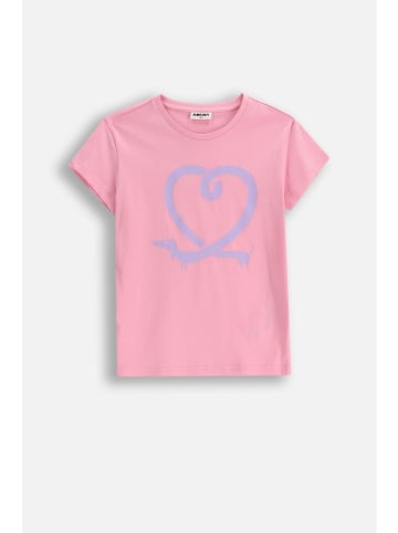 MOKIDA Baumwoll-T-Shirt mit kurzen Ärmeln in gedämpftes Rosa