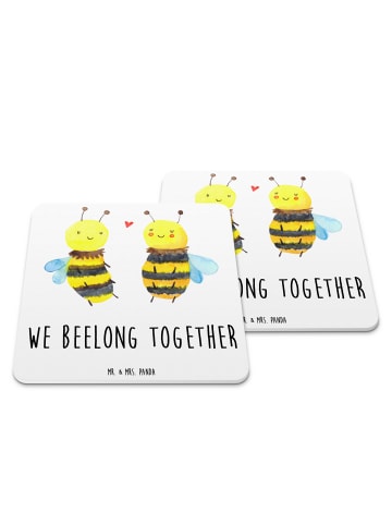 Mr. & Mrs. Panda Untersetzer Biene Verliebt mit Spruch in Weiß