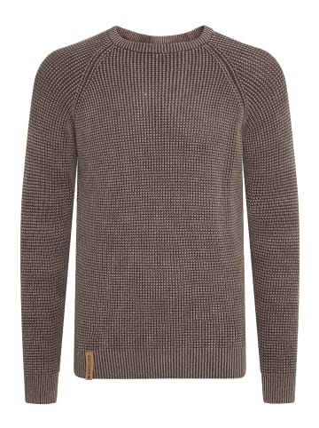 INDICODE Strickpullover IDRockford 35176MM Strickpulli in Waffelstrick-Optik in Braun
