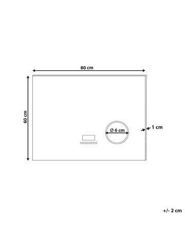 Beliani Badezimmerspiegel MONTARON in Silber - (W) 80 x (H) 60 x (L) 4 cm