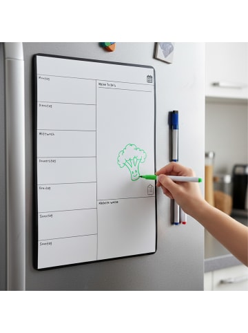 relaxdays Speiseplan Wochenplaner in Weiß - (B)30 x (H)42 cm