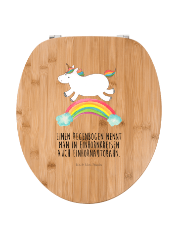 Mr. & Mrs. Panda WC Sitz Einhorn Regenbogen mit Spruch in Braun
