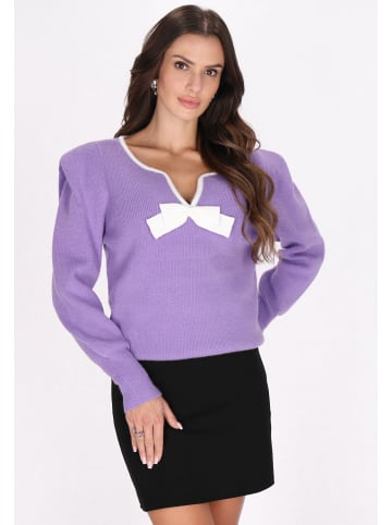 faina Damen Pullover in Lavendel Weiss
