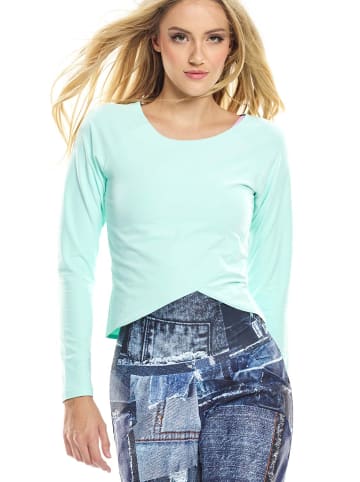 Winshape Functional Light and Soft Cropped Long Sleeve Top AET131LS in delicate mint