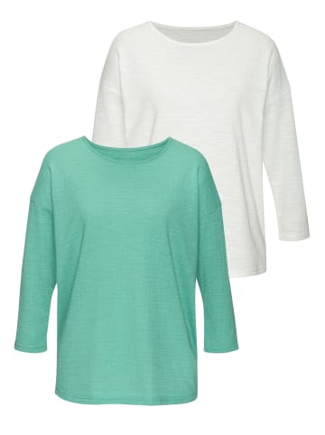 Vivance Langarmshirt in türkis, creme