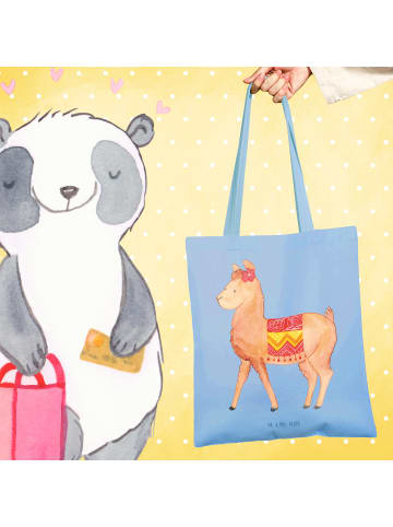 Mr. & Mrs. Panda Tragetasche Alpaka Stolz ohne Spruch in Sky Blue