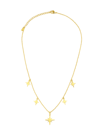 ANELY Halskette Sterne Edelstahl 40 cm in Gold
