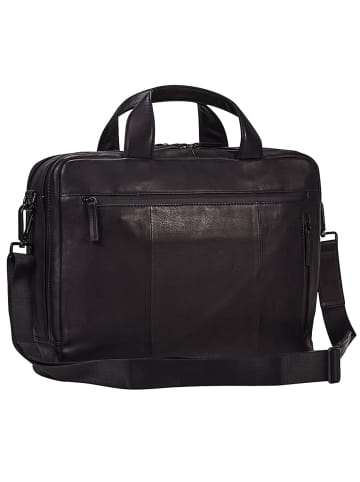 Leonhard Heyden Den Haag Aktentasche Leder 40 cm Laptopfach in schwarz