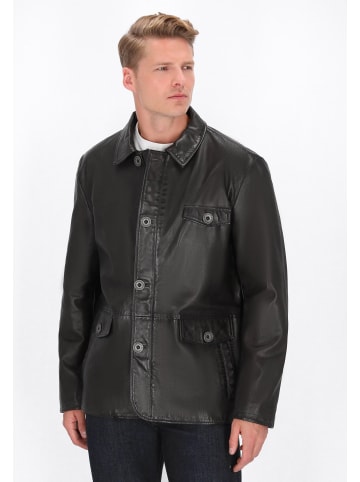 DreiMaster Men Leather Jacket in dark brown