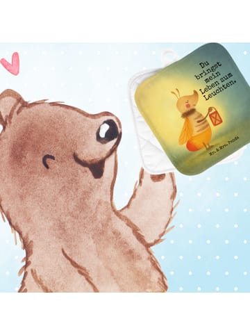 Mr. & Mrs. Panda Backhandschuhe Glühwürmchen Design mit Spruch in Weiß