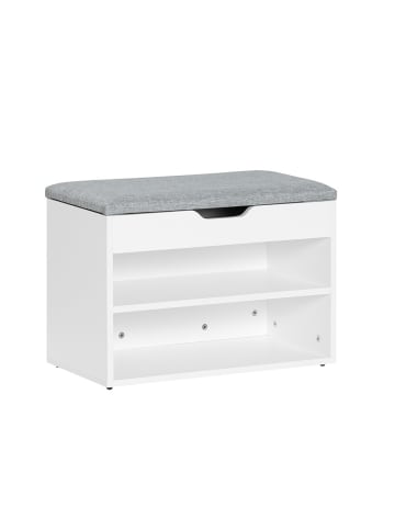SoBuy Schuhbank in Mattweiß - (W) 30 x (H) 43 x (L) 60 cm