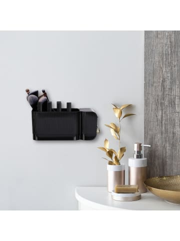 relaxdays Kosmetik Organizer in Schwarz/ Gold - (B)24 x (H)10 x (T)12,5 cm