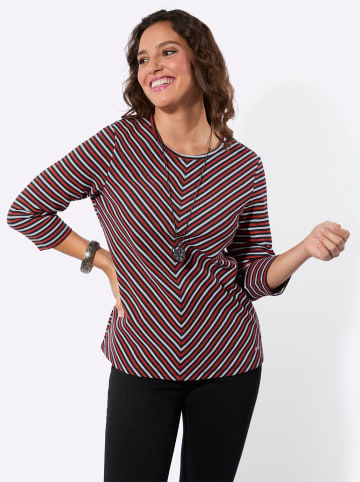 WITT WEIDEN Rundhals-Shirt in erdbeere-weiß-gemustert