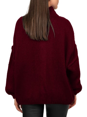 Reichstadt Damen Relaxed Fit Strickjacke Oversized-Look in Bordeaux