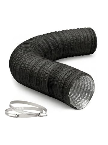 relaxdays Abluftschlauch in Schwarz - (L)5 m x Ø75 mm
