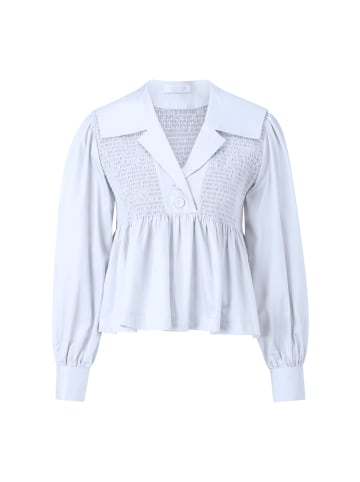 Rich & Royal Cotton Blouse with Peplum in White