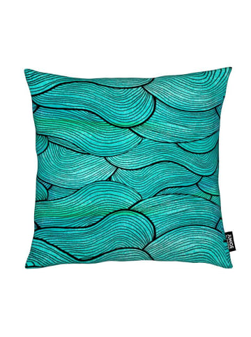 Juniqe Kissen "Sea Waves Pattern" in Blau & Türkis