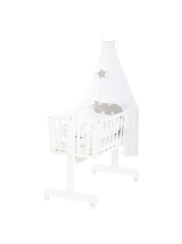 roba Babywiege Little Stars Holz, Feststellfunktion & textiler Ausstattung