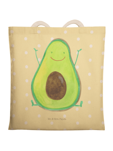 Mr. & Mrs. Panda Tasche Avocado Glücklich ohne Spruch in Gelb Pastell