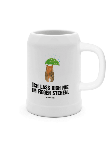 Mr. & Mrs. Panda Bierkrug Bär Regenschirm mit Spruch in Weiß