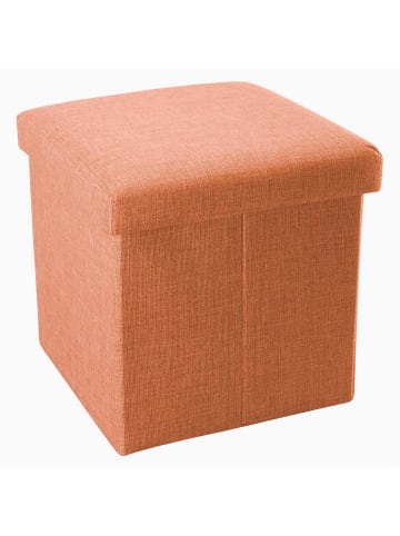 Intirilife Faltbarer Sitzhocker 38x38x38 cm in MANDARINEN ORANGE